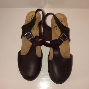 Lotta from Stockholm High Wood T-Bar Clogs